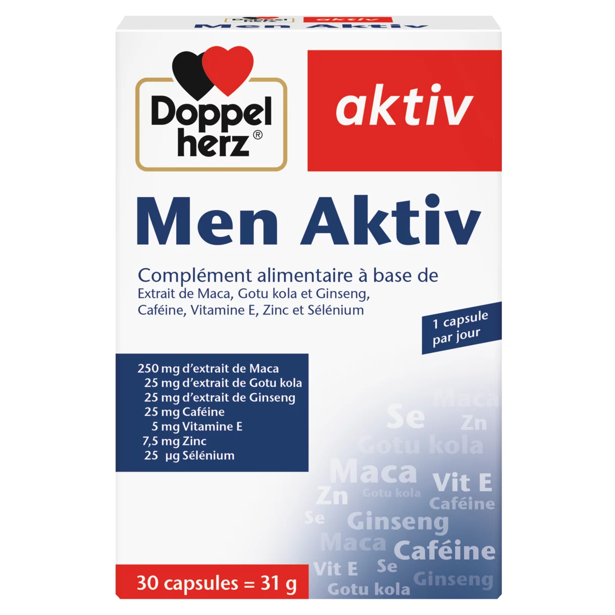 Illustration of the product packaging Doppelherz aktiv Men Aktiv front view